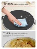 HOMCOZY ELECTRIC PIZZA OVEN INDOOR GLAZED CERAMIC STONE QL32WT - BLACK - Like New