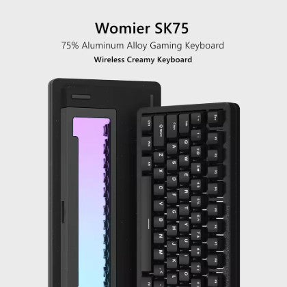 WOMIER SK75 WOB HOT SWAP FULL ALUMINUM WIRELESS MECHANICAL KEYBOARD - BLACK - Like New