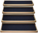 House, Home and More Set of 15 Attachable Indoor Carpet Stair Treads - Navy Blue - Brand New