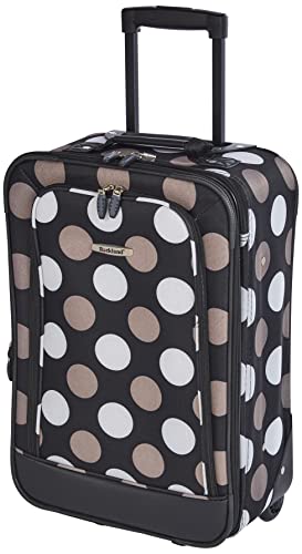 ROCKLAND FASHION SOFTSIDE LUGGAGE SET, 2-PIECE LUGGAGE - NEW BLACK DOT - Like New