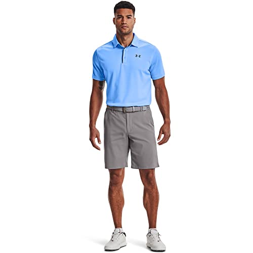 UNDER ARMOUR MEN'S TECH GOLF POLO LARGE CAROLINA BLUE (475)/PITCH GRAY - Brand New