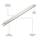 BORA 50" NGX Clamp Edge Extension, Straight Cut Guide, B081467Y51 - Black White - Brand New
