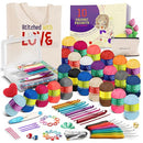 HEARTH & HARBOR CROCHET KIT 80 PIECE WITH 2500 YARDS ASSORTED YARN KIT - MULTI - Like New