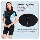LEMORECN ADULT'S 3MM SHORTY WETSUITS WOMEN'S FRONT ZIP XL LIGHT BLUE - BLUE - Brand New