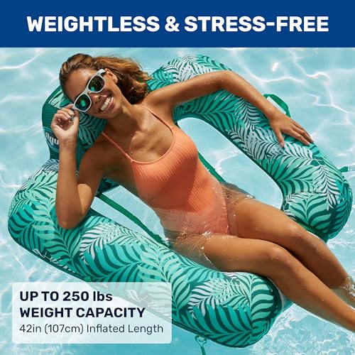 Aqua Pool Chair Float Lounge for Adults AZL17290TL - Teal Fern - Like New