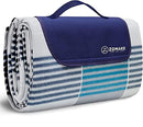 KOMTREND Picnic Blankets Waterproof Foldable,79''x79'', Sandproof - Gray/Blue - Brand New