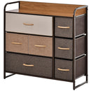 HOMCOM 7-Drawer Dresser, Chest of Drawers, 3-Tier Organizer, Maple Wood - Like New