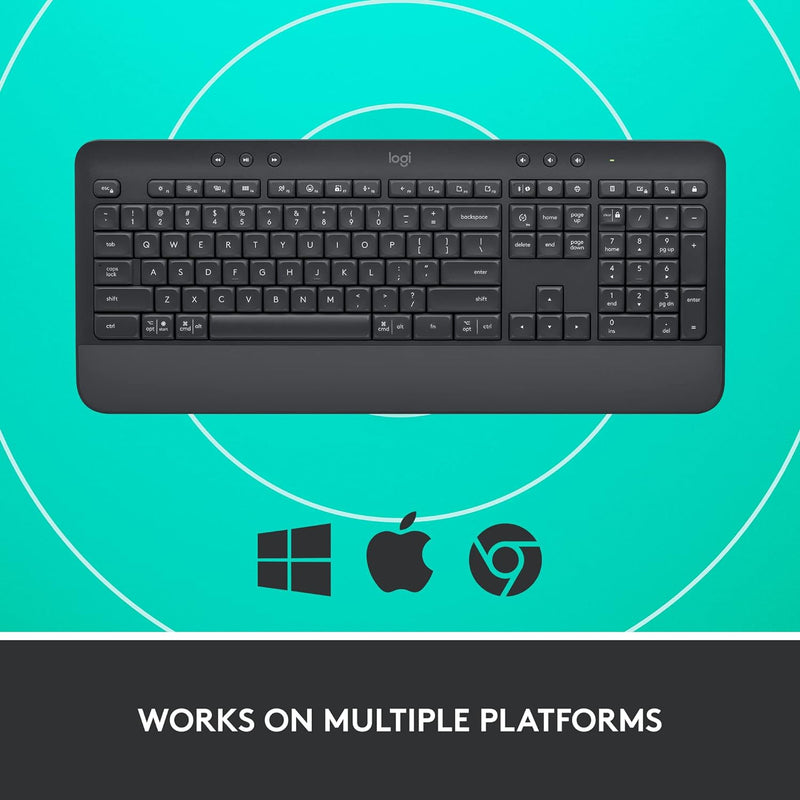 Logitech K650 Signature Wireless Keyboard - Graphite - Scratch & Dent