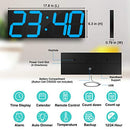 CHKOSDA LED Large Digital Wall Clock Oversize 6” Numbers B07ZF8HLHY - Ice Blue - Like New