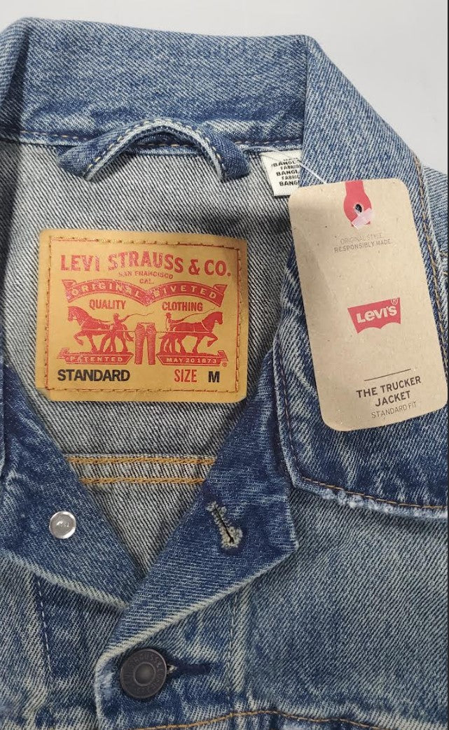 LEVI'S MEN'S REGULAR FIT NON-STRETCH DENIM TRUCKER JACKET - SIZE M - FALCON DX - Brand New