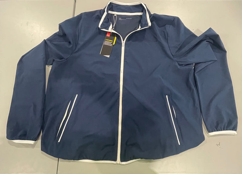 UNDER ARMOUR WATERPROOF SWEATSHIRT - SIZE: MEN XL WOMEN XL - NAVYBLUE/WHITE - Like New