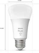 Philips Hue White Smart Light Starter Kit - Bridge + 2x A19 Bulbs, 56308 - WHITE Like New