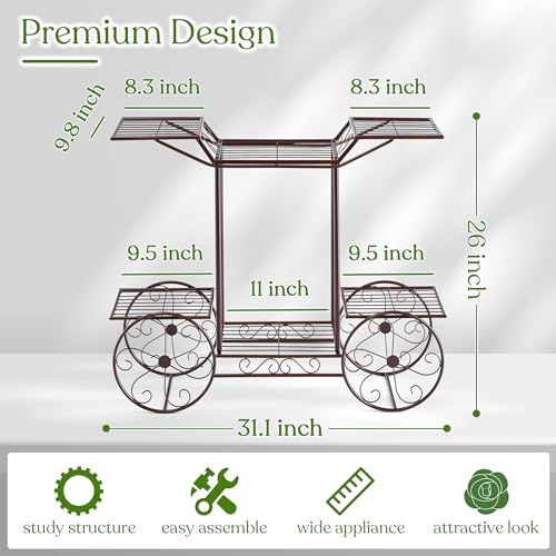 SORBUS GARDEN CART STAND FLOWER POT PLANT HOLDER 6 TIERS PARISIAN BRONZE - Like New
