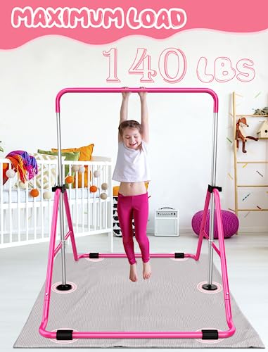 Sportsroyals Kid's Adjustable Gymnastics Bar, Horizontal Bars, VC-SP-GB - Pink - Like New