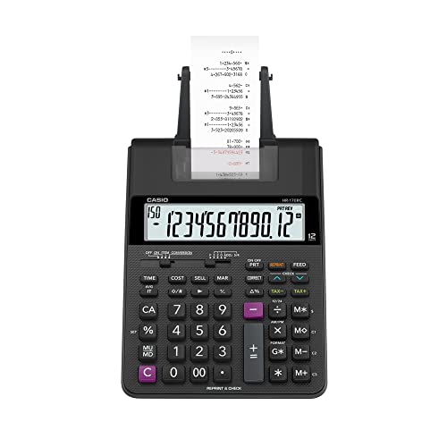 CASIO HR-170RC PRINTING CALCULATOR - BLACK - Like New