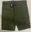 BLU ROCK MENS BELTED CARGO SHORTS - SIZE: MEN 42 - OLIVE - Like New