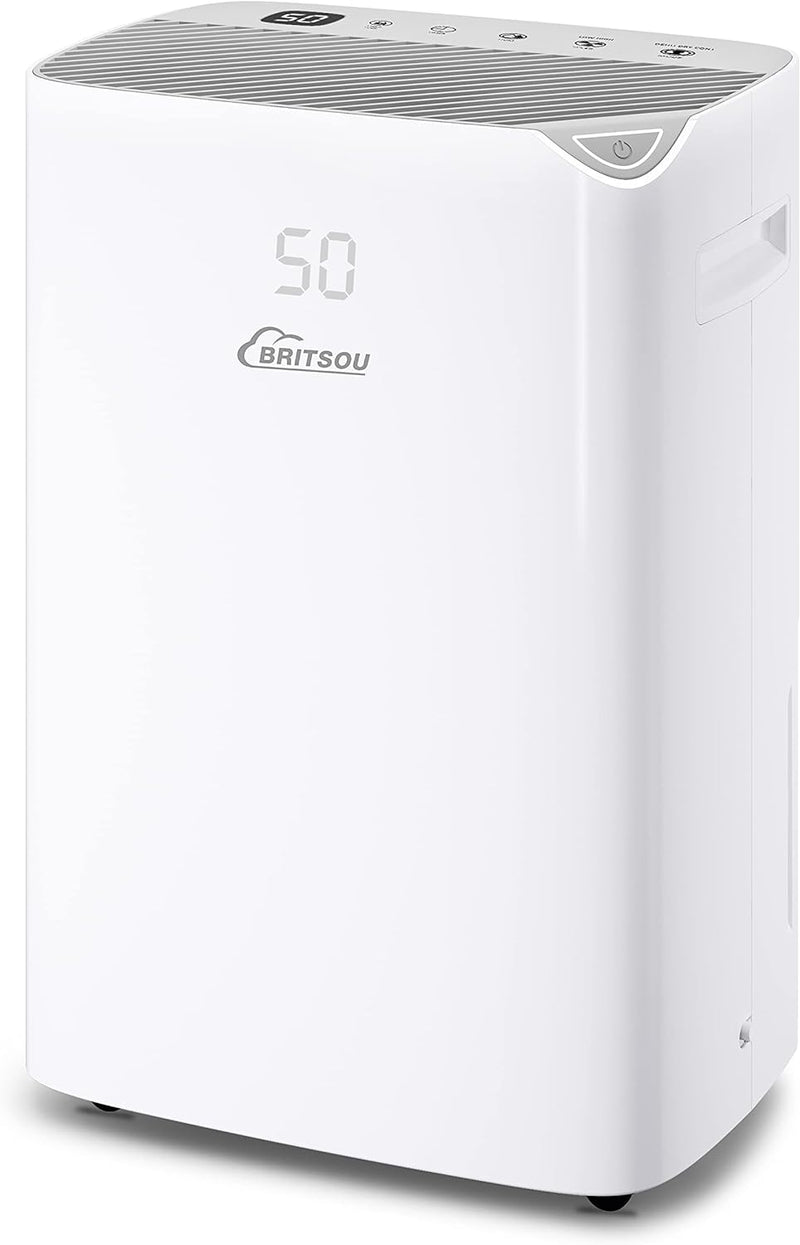 BRITSOU Dehumidifier with 0.66 Gallon Tank (80 Pints) - WHITE - Like New