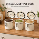 MEGAWISE VC0003 COFFEE CANISTER, AIRTIGHT STAINLESS STEEL, 1.5L - CREAM WHITE - Brand New