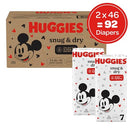 Huggies Size 7 Diapers Snug & Dry Baby Diapers 41+ lbs 92 Count - Brand New