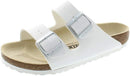 BIRKENSTOCK UNISEX ARIZONA LEATHER SANDALS - SIZE: MEN 4 WOMEN 6 - WHITE/BEIGE - Like New