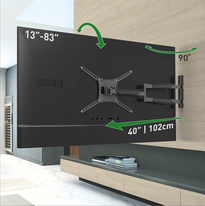 Barkan 40'' Long TV Wall Mount 13-83" Full Motion Articulating BM443XL - Black - Like New