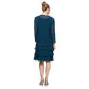 S.L. Fashions Women's Jacket Dress Sequined Cut Out Shoulders, Size 12, Mid Teal - Brand New