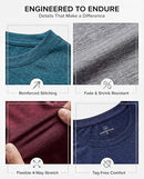 REAL ESSENTIALS 5 PACK: MEN'S DRY FIT T SHIRTS CREW NECK ATHLETIC GYM - L - Brand New