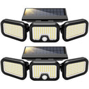 VIVOHOME SOLAR FLOOD LIGHTS 256 LED 2500LM 3 ADJUSTABLE HEADS 2 PACK - BLACK - Like New