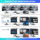 QGeeM 16-in-1 Quadruple Display Docking Station T4802 - Grey Like New