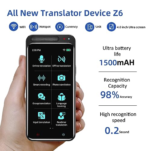 LTDNB LANGUAGE TRANSLATOR DEVICE SUPPORT 138 LANGUAGES TOUCH SCREEN - BLACK Like New