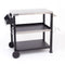 NUUK THREE SHELF MOVABLE OUTDOOR DINING CART TABLE 20" X 32" NSF - BLACK - Like New