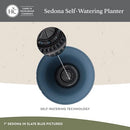 The HC Companies Sedona Round Self-Watering Pot 12" Slate Blue, Pack of 1 - Brand New