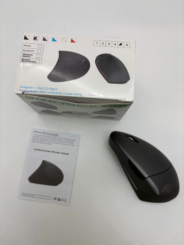 GENERIC WIRELESS VERTICAL ERGONOMIC OPTICAL MOUSE - GRAY - Like New