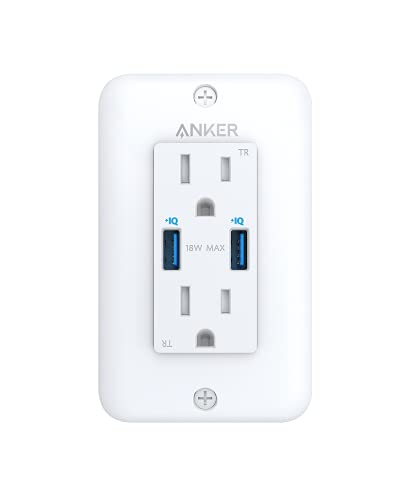 ANKER POWEREXTEND USB WALL OUTLET 2 AC OUTLETS A9321 - WHITE - Like New