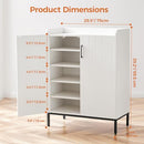 MERICONIA LARGE 5-TIER SHOE STORAGE CABINET WITH DOORS - A-WHITE - Like New