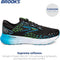 BROOKS MEN'S GLYCERIN 20 NEUTRAL RUNNING SHOE BLACK/HAWAIIAN OCEAN/GREEN -SIZE 7 - Like New