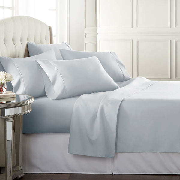 Danjor Linens CK Sheet Set w/ 4 Pillowcases - Microfiber Sheet - Ice Blue - Brand New