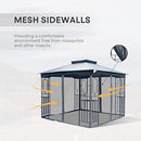 CLOUD MOUNTAIN GARDEN GAZEBO POLYESTER 10' X 10' WITH MESH CURTAIN - DARK GRAY - Like New