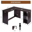 FurnitureR 47.2-Inch L-Shaped Computer Desk Home Office Study Writing Corner - Brand New