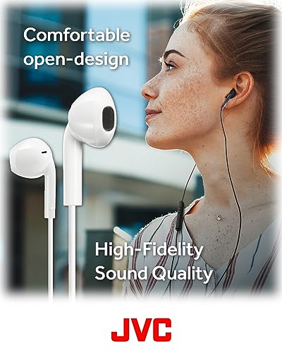 JVC USB-C WIRED EARBUDS HEADPHONES, DELAY-FREE VIDEOS GAMING - HAFR17UCW - WHITE - Like New