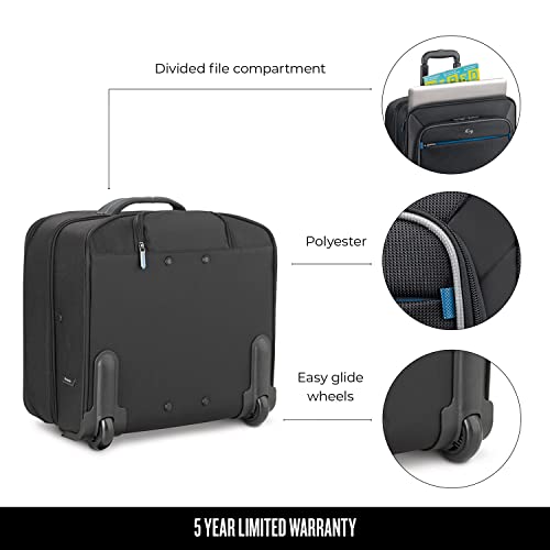 SOLO NEW YORK ACTIVE ROLLING OVERNIGHT TRAVEL LAPTOP BAG, FITS 16" - BLACK - Brand New