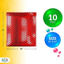 ABC Metallic Bubble Mailers 15x17" Red Foil Self Seal Padded 10 Pack - NEW - Brand New