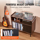 VEVOR RECORD PLAYER STAND POWER OUTLET, TURNTABLE STAND HOLDS - BROWN - Like New