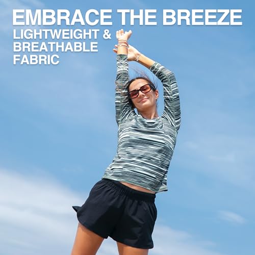 KANU SURF WOMEN'S UPF 50+ LONG SLEEVE ACTIVE SWIM TEE & TOP SIZE M BLACK/GRAY - Brand New