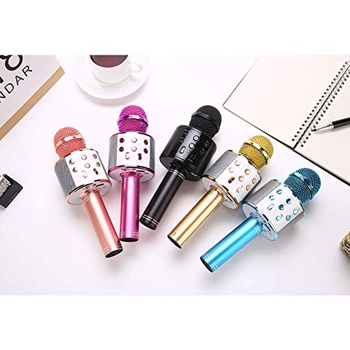 WS-858 KARAOKE KIDS SINGING 5 IN 1 WIRELESS BLUETOOTH MICROPHONE - ROSE GOLD Like New