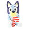 ANIMAL ADVENTURE BLUEY WITH CANDY CANE 9” HOLIDAY MINI ANIMATED PLUSH - BLUE - Brand New