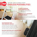 HAILO K20 3-STEP FOLDING LADDER WITH STURDY STEEL FRAME - SILVER - Brand New