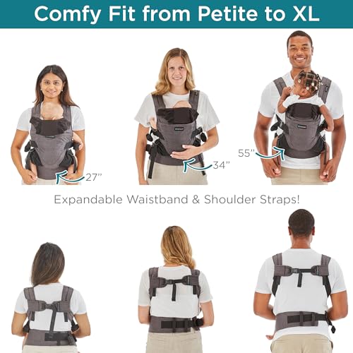 Contours Baby Carrier Newborn to Toddler Journey 5 Position - Carbon Gray - Like New