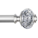 USFOOK 1 Inch Curtain Rods 36 to 72 Inches(3-6 ft) Telescoping Single - Silver - Brand New