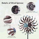 Hourpark Wind Spinners Yard Garden Retro Metal Large 84''Height - MULTICOLOR - Brand New